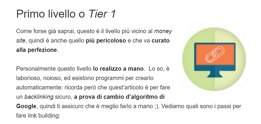 articolo di Dario Vignali su come fare link building