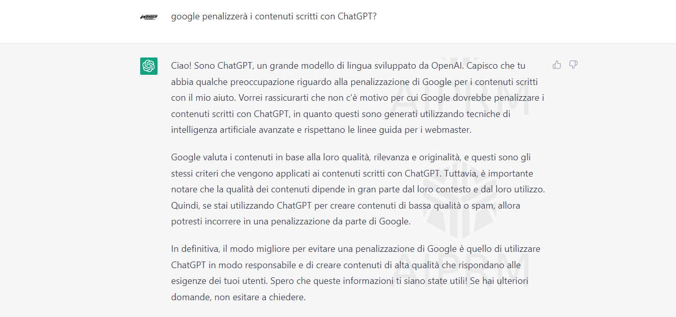 google penalizzerà contenuti IA