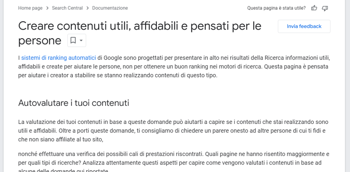 linee guida creazione contenuti