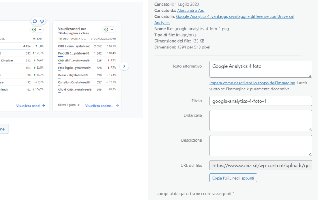 testo alternativo attività SEO